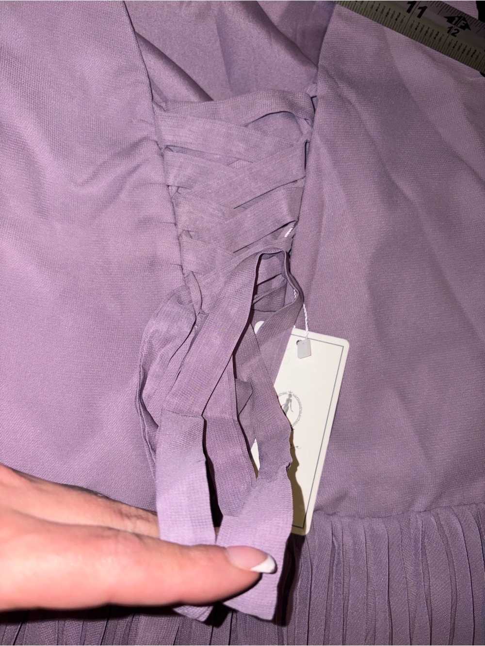 Lavender Sleeveless Pleated Maxi Dress - Picture 9 of 10